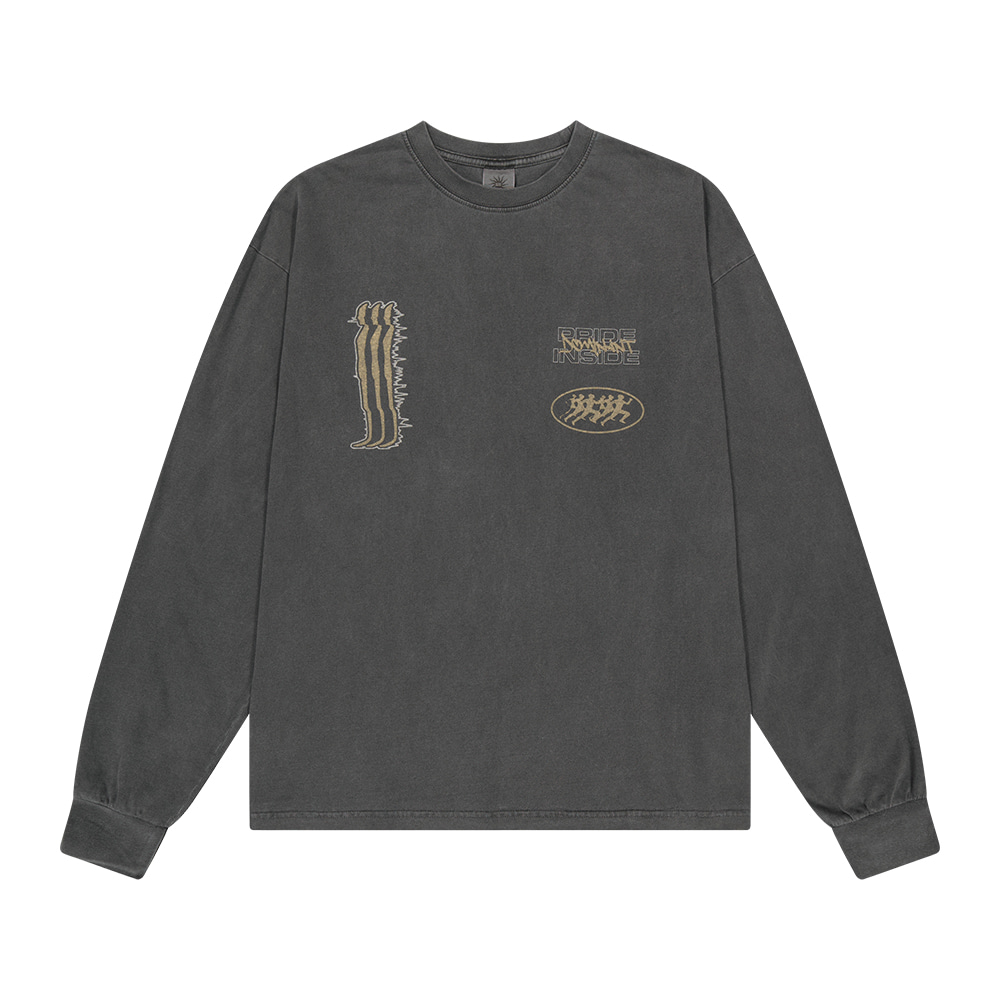 23FW [16s Cotton]RP Pigment Washing Long Sleeve_Charcoal