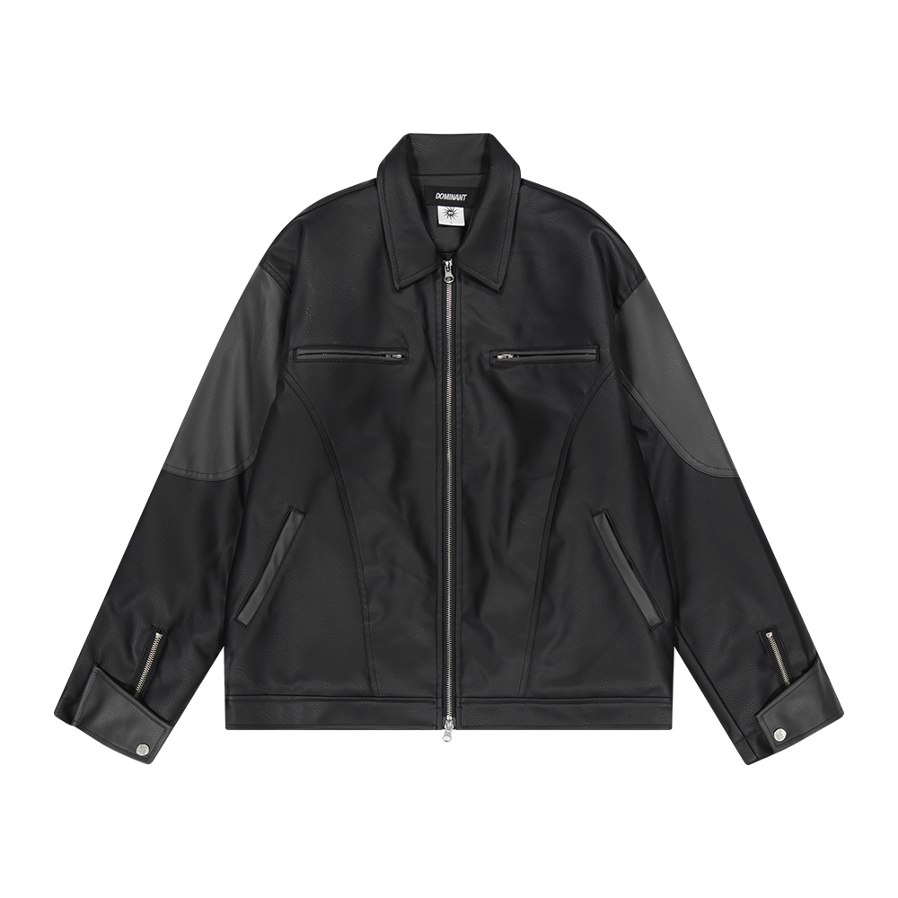 (10월 16일 예약배송)23FW [2WAY] Cropped Distressed Leather Jacket_Black Grey